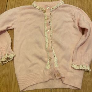 Vintage Baronet pink lace sweater 2t f02